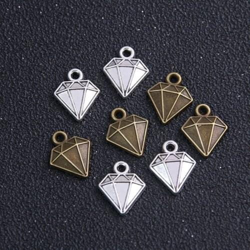 20pcs 13*15mm Two Color Metal Zinc Alloy Triangle Charms Fit Jewelry Geometric Pendant Charms Makings