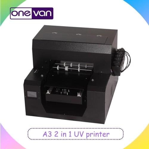 Fully automatic LED UV flatbed printer A3 size for mobile phone case wooden bottle large format 6 color inkjet type