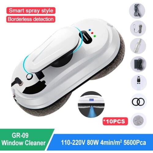 Smart Window Cleaning Robot Vacuum Cleaner With Water Spray Function Frame Recognition Anti-falling Window Glass Cleaner