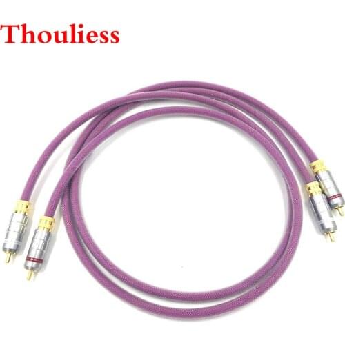 Thouliess Pair HIFI type-1Gold Plated 2RCA Cable High-end 6N OFHC Audio cable HIFI Double RCA Signal Line Rca cable for XLO HTP1