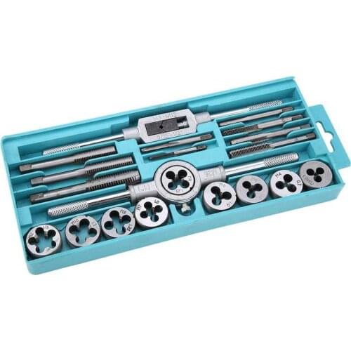 Screw tap 20pcs Taps and Dies Set M3~M12 Screw Thread Tap Wrench Die Wrench Hand Tools