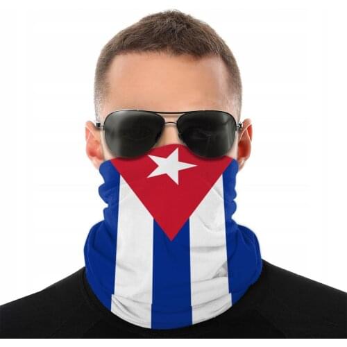 Cuban Flag Magic Scarf Half Face Mask Unisex Halloween Neck Warmer Seamless Bandana Dustproof Headwear Outdoor Hiking
