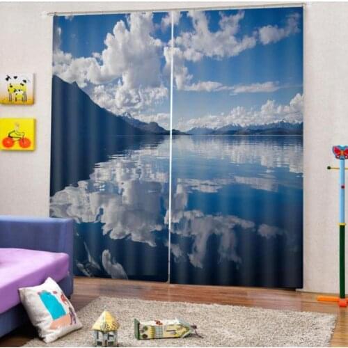 Customize blackout curtains Baiyun Lake Water curtains for living room bedroom decoration curtain window