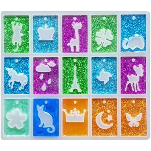 Mirror Transmittance Hollow out Model Silicone Mould Crystal Epoxy Resin Mold for Jewelry DIY Finding Pendant Making Tool