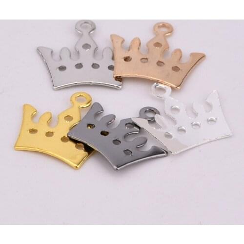20pcs ZHU RU 12*11mm DIY Crown Symbol of rights King wear Pendant Jewelry Findings Charms Handmade Necklace Girls Kids Accessory