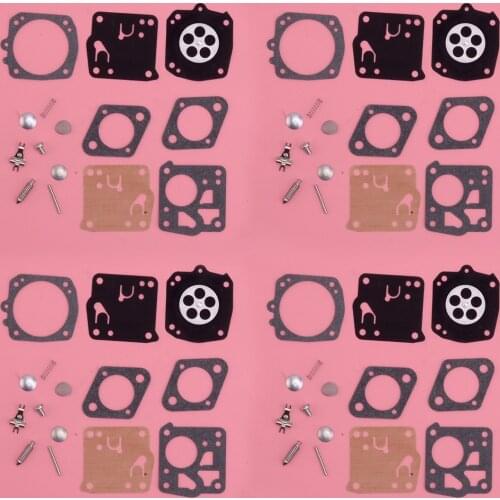 4 Sets Carburetor Repair Rebuild Kit Fit For Jonsered 49SP 50 51 52 60 62 66E HS-21D HS-101C Tillotson RK-23HS