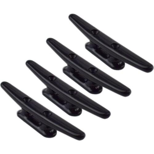 4 Pcs 8" Black Nylon Closed Base Marine Boat & Dock 8 in Cleat