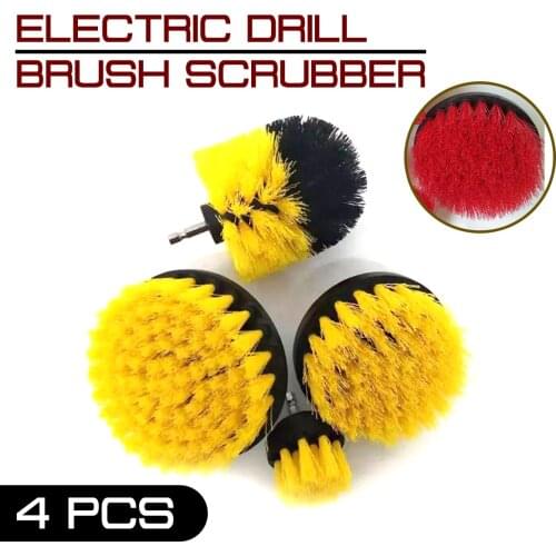 4 Pcs/Set Electric Drill Brush Power Scrubber Brush Drill Clean For Bathroom Surfaces Tub Shower Tile Grout Scrub Cleaning Tool