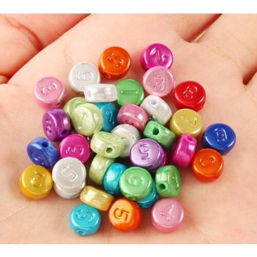 4x7mm Mixed Dream Letter Acrylic Beads Round Flat Alphabet Digital Loose Spacer Beads For Jewelry Making Diy Bracelet Necklace