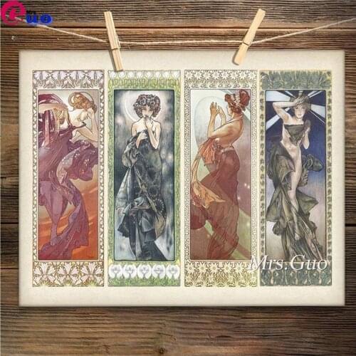 5D DIY Diamond Embroidery Alphonse Mucha Woman Diamond Painting Cross Stitch Full Square Round Rhinestone Mosaic Home Decortion
