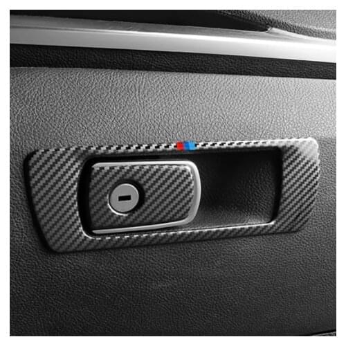 Carbon Fiber Auto Glove Box Handle Storage Box Clasp Hand Sticker Decals Interior For BMW F30 3 Series 2012-2018 Car Accessories