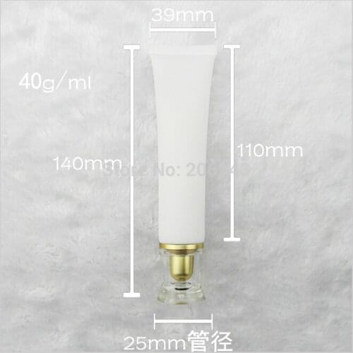 40ml white soft tube or mildy wash tube or butter or handcream tube with acrylic matt gold lid