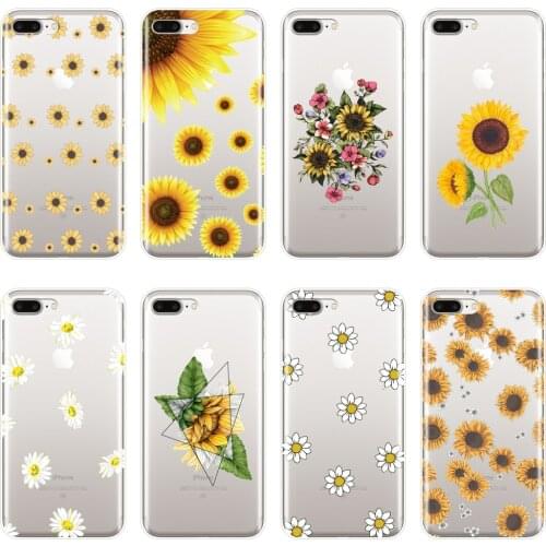 TPU For Apple iPhone X XR XS MAX 8 7 6S 6 S Case Silicone Sunflower Flower Soft Back Cover For iPhone 6 S 6S 7 8 Plus Phone Case