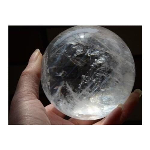 Ddh001136 WATER CLEAR BLUE RUTILATED CRYSTAL QUARTZ BALL SPHERE