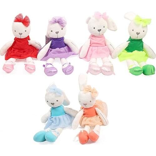 Baby Stroller Toy Cute Rabbit Plush Toy With Dress Soft Ballet Bunny Rabbit Doll Kids Comfort Appease Doll Best Gift 45cm