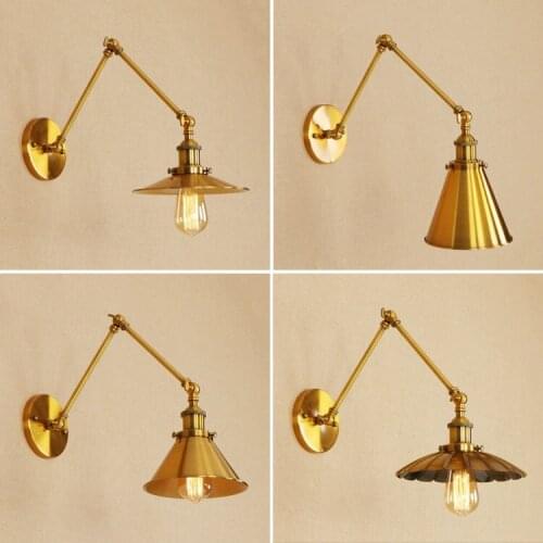 Designer Style Rh American Rural Indoor Retro Bronze Rural Western Loft Decorative Golden Vintage Led Wall Lamp Light Lampshade