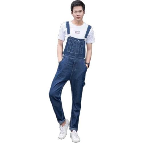Big Size Denim Overalls Jeans Men Casual Cargo Pants Loose Baggy Suspenders Trousers Man Clothes