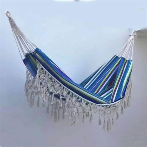 2 Person Hammock Boho Large Brazilian Macrame Fringe Double Deluxe Swing Net Chair Out/Indoor Hanging Swing