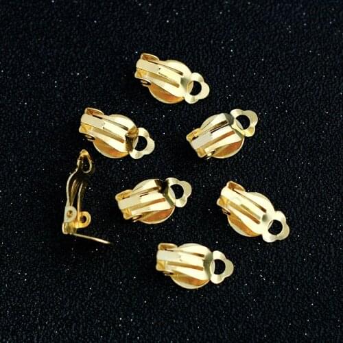 100pcs/Lot Metal Frog Ear Clip Earrings Parts Non Pierced Ear Clips DIY Handmade Jewelry Findings Wholesale AS07-100