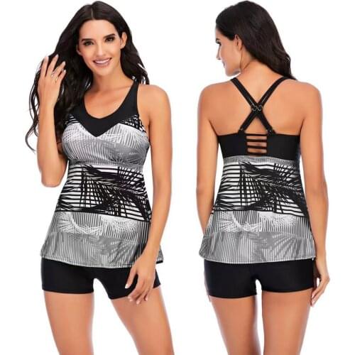 Crisscross Back Bikini Set Womens Swimsuit Boyshort Two Piece Swimwear Swimming Suit For Women Hot Sale