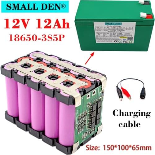 12V 12Ah 18650 lithium li-ion Rechargeable battery pack for kids electric cars toy sprayer scale Access control Build-in 20A BMS