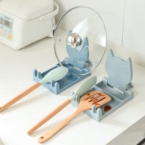 Multifunction Ladle Spoon Rest Holder Utensil Organizer Spatula Holder Racks Foldable Pot Lid Storage Pad Kitchen Storage Shelf