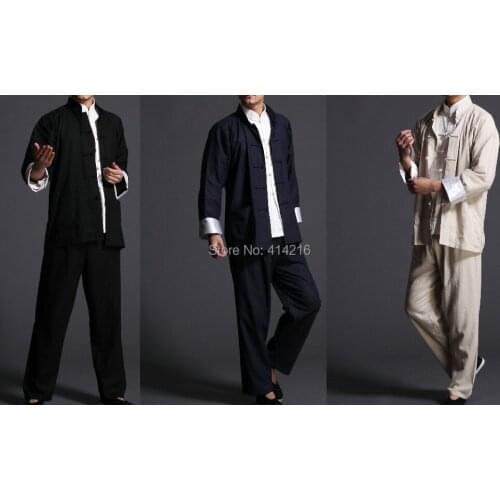 Wing Chun tai chi martial arts clothing kung fu linen and cotton uniform suits 3pcs/set