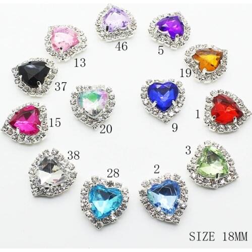 Mix Color Beautiful lovely Heart 18mm Buttons DIY Handwork Card Ribbon Flower Holiday Party Decoration 10Pcs/lot Wholesale Price