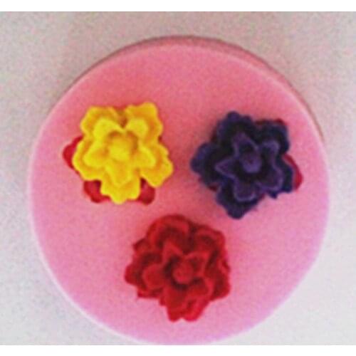 3 IN 1 Silicone Icing Mould Chocolate Moulding Cake Cupcake Toppers Flower Blossom Sugar Paste Sugarpaste