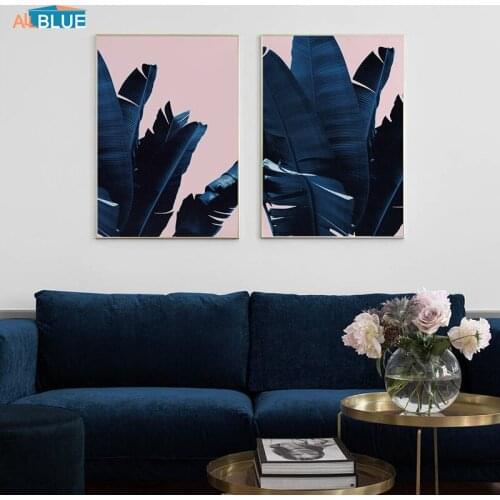 Scandinavian Banana Leaves Canvas Posters And Print Plants Painting Nordic Pink Wall Art Wall Picture For Living Room Home Decor