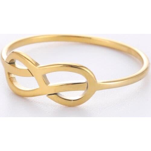 Skyrim Womens Infinity Rings 2021 Trend Stainless Steel Gold Color Finger Ring Fashion Wedding Jewelry Accessories Lover Gift