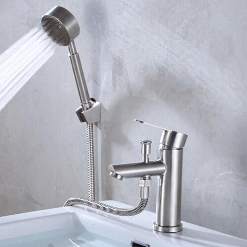 Bathroom Faucet Stainless Steel Single Handle Sink Faucets Cold Hot Water Basin Mixer Bathtub Tap Shower Bathroom Accessories