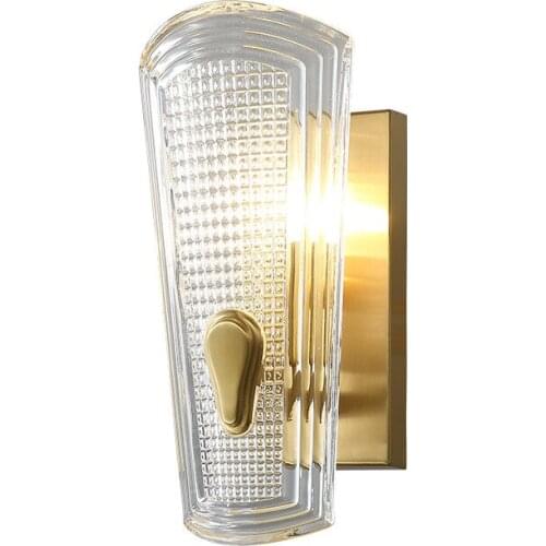 Modern Bronze Wall Lamp Art Glass Sconce Luminaire Corridor Light Bedroom E14 LED Bulb 6W AC220V/110V Home Lighting Lampara