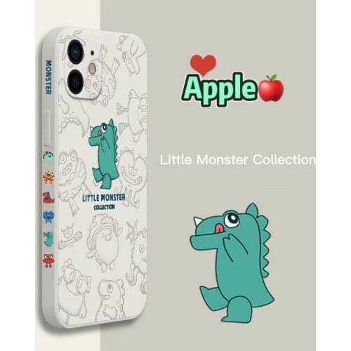 Dinosaur Monster Straight Flange TPU Cases For Apple iPhone 6 6s 7 8 plus SE 2020 x xr xs 12 11 Pro Max 12mini Protection Cover
