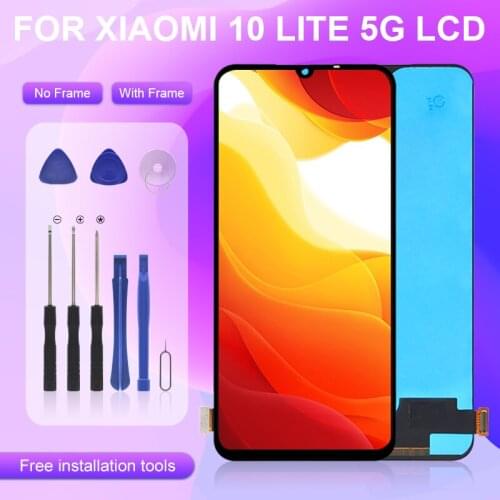 Hot Sale For Xiaomi 10 Lite 5G LCD Touch Panel Digitizer Assembly 6.57inch Display With Frame Free Shipping