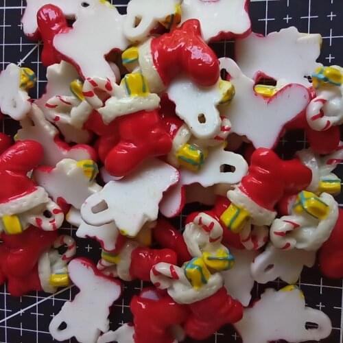 1pcs/lot resin flat back Christmas gift sock 22mm Cabochons Hair Bow Center DIY Christmas decration