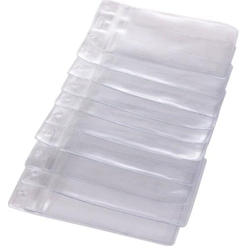 10 pcs Clear PVC Business ID Badge Card Holder Case with Slot & Chain Holes (10 Vertical Style)