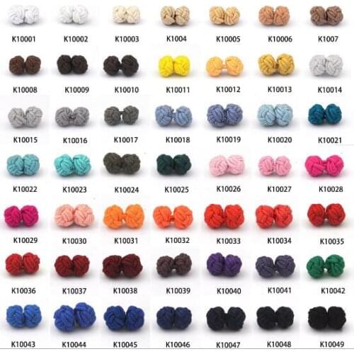 100pairs/lot Traditional Handmade Knot Cufflink Cylinder/Square/Round Knitting Cuff Links Cuff Button DIY Accessory Men&Women