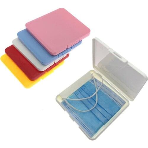 100PCS/LOT Dustproof Face Shield Mask Storage Box Moisture-Proof Disposable Face Nose Cover Organizer Holder Mask Storage Case