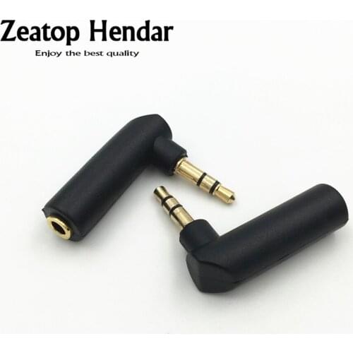 100Pcs Copper 3.5mm 3 / 4 Pole Male Right Angle to 3.5mm 3 / 4 Pole Female Audio Stereo Plug L Shape Jack Adapter Connector