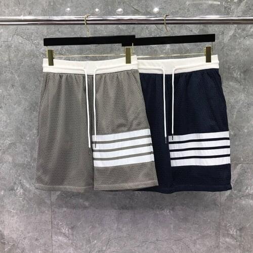 2021 Fashion Brand Men Summer Patchwork Solid Casual Sports Trousers Tracksuit Bottoms Hollow Out Shorts
