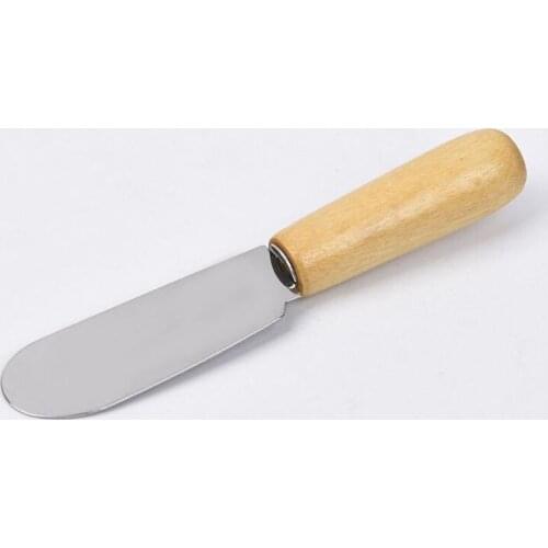 300pcs Stainless Steel Cutlery Butter Spatula Wood Butter Knife Cheese Dessert Jam Spreader Breakfast Tool ZA5391