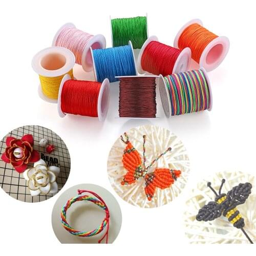 50m/Roll 0.8mm Cotton Cord Nylon Thread Beading String For DIY Handmade Braided Bracelet Necklace Jewelry Making Accessories