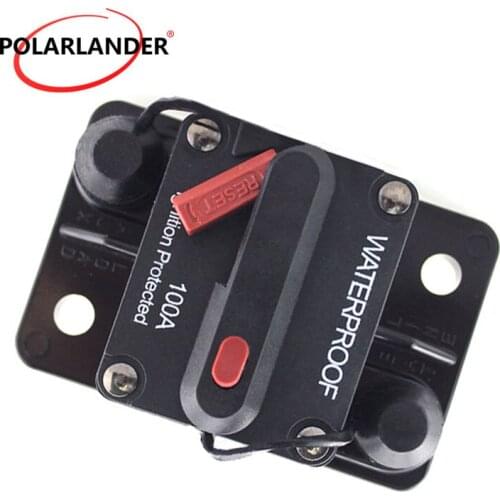 100A Circuit Breaker Reset Fuse Inverter Adapter Fuse Protector Holder For Marine Boat RV Electric Protection Waterproof Switch