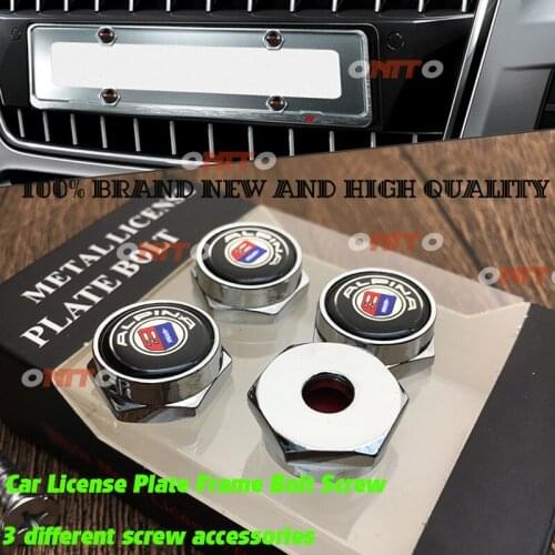 Car License Plate Bolts Frame Screws Alpina logo Badge Car Stickers for E36 E30 E34 x5 x6 f10 f90 730 GT B3 ALPINA B5 b7 d3