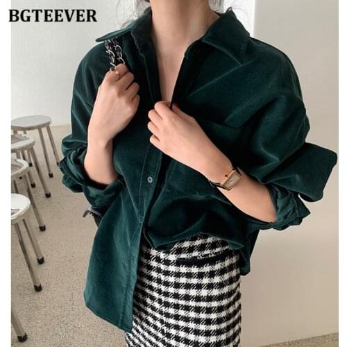 Женские вельветовые рубашки BGTEEVER China At AliExpress