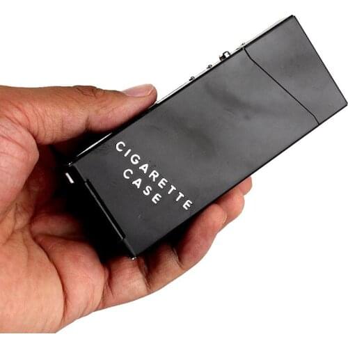 Ladies Man Cigarrera Mujer Black Case A Pack Of Thin Pack Metal Lighter Stylish Creative Accessories Cover bag Cigarettes G I8K8