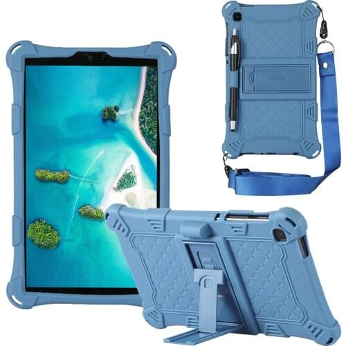 Kids Case for Samsung Galaxy Tab A7 Lite Case 2021 SM-T220 SM-T225 8.7 " Silicone Materials Tablet Stand Cover + Strap Pen