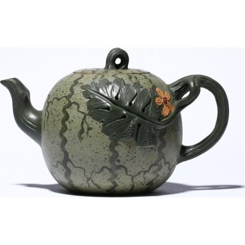 Yixing Purple Clay Pot Imitation Old Pot Decoration Hand-painted Raw Ore Powder Slurry Green Mud Bionic Watermelon