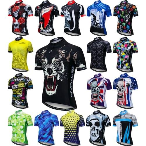 KEYIYUAN Summer Retro Cycling Jersey Men 2021 Short Sleeve MTB Bike Sport Shirt Top Camisa Ciclista Masculino Maillot Hombre